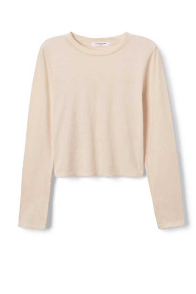 PERFECT WHITE TEE JAMIE COTTON LONG SLEEVE IN SUGAR