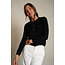 PERFECT WHITE TEE MOIRA COTTON CASHMERE CARDIGAN IN BLACK