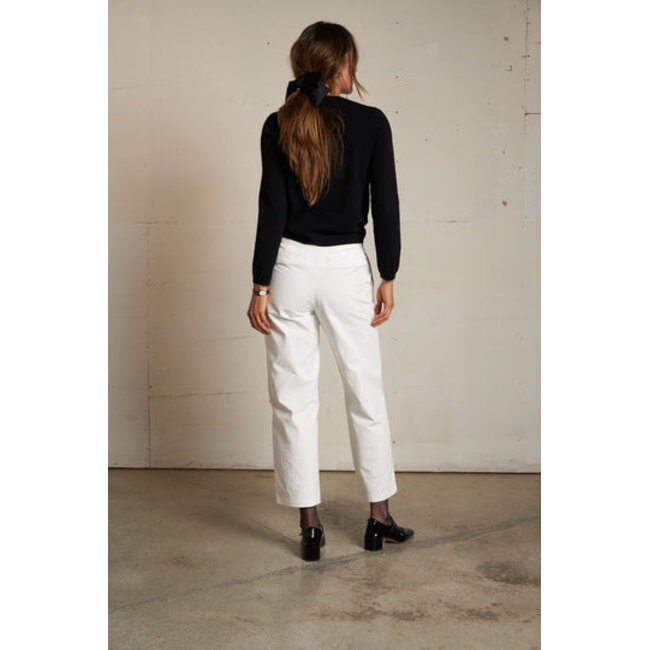 PERFECT WHITE TEE MOIRA COTTON CASHMERE CARDIGAN IN BLACK