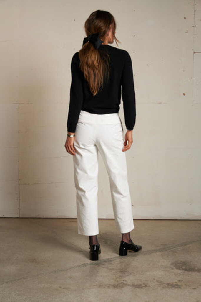 PERFECT WHITE TEE MOIRA COTTON CASHMERE CARDIGAN IN BLACK