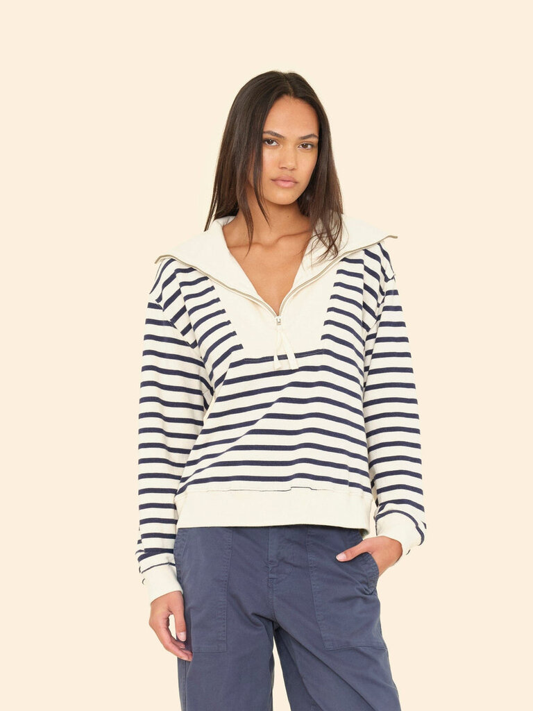 XIRENA KAT TERRY SWEATSHIRT IN NATURAL STRIPE