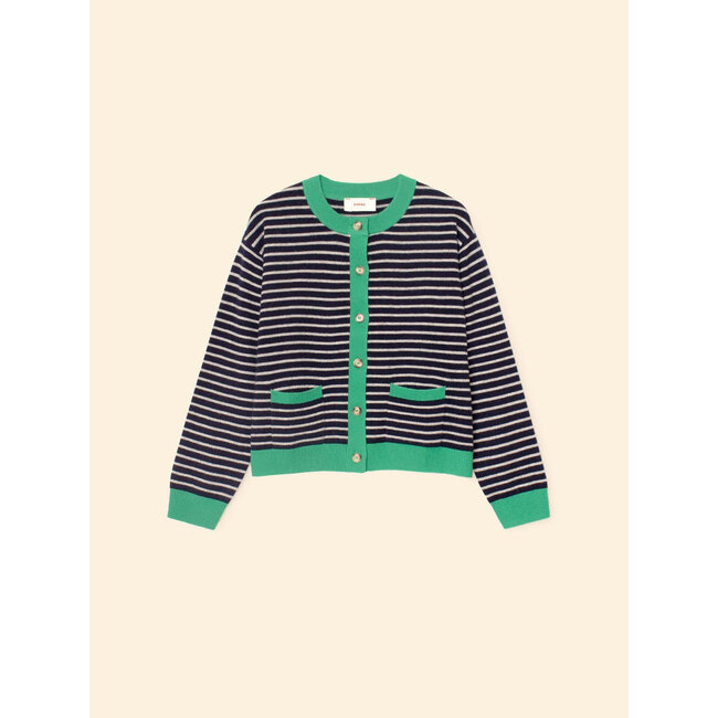 XIRENA LILLIAN CARDIGAN IN NAVY STRIPE