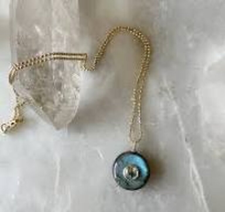 ROBINDIRA UNSWORTH N2930-G ZENNA LABRADORITE, BLUE TOPAZ NECKLACE