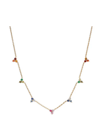TAI JEWELRY RAINBOW OMBRE CLUSTER NECKLACE
