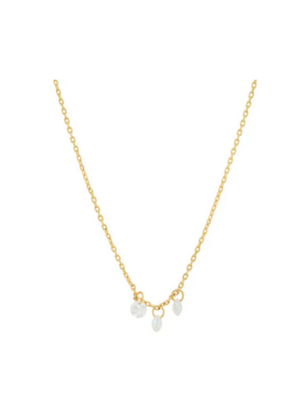 TAI JEWELRY NECKACE W/THREE FLOATING CZ'S