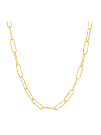 TAI JEWELRY HAMMERED GOLD CHAIN LINK NECKLACE