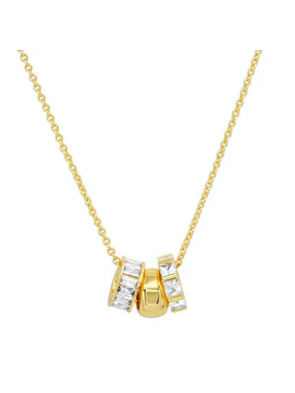 TAI JEWELRY NECKLACE W/CZ RONDELLE CHARMS