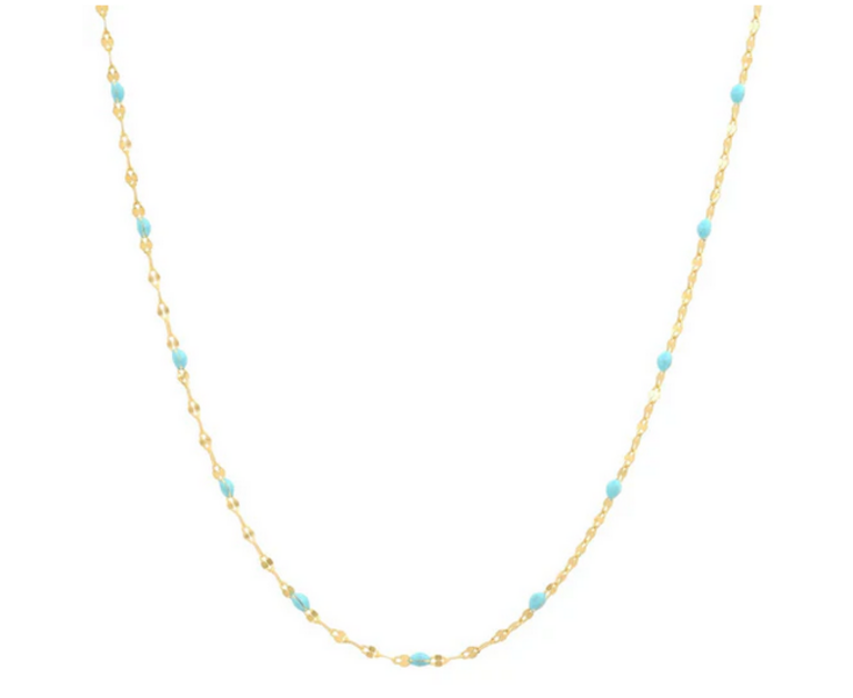 TAI JEWELRY SPARKLE CHAIN W/ENAMEL STATIONS IN LIGHT BLUE
