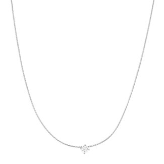 TAI JEWELRY CHAIN NECKLACE WITH CZ ACCENT SILVER