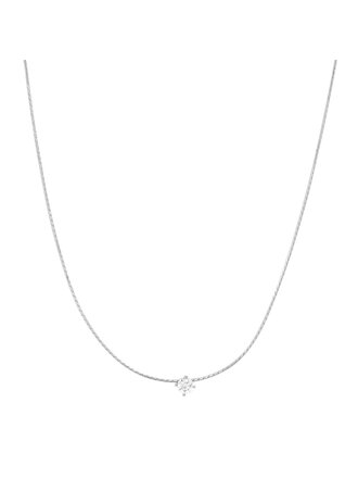 TAI JEWELRY CHAIN NECKLACE WITH CZ ACCENT SILVER