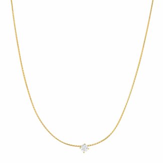 TAI JEWELRY CHAIN NECKLACE WITH CZ ACCENT GOLD