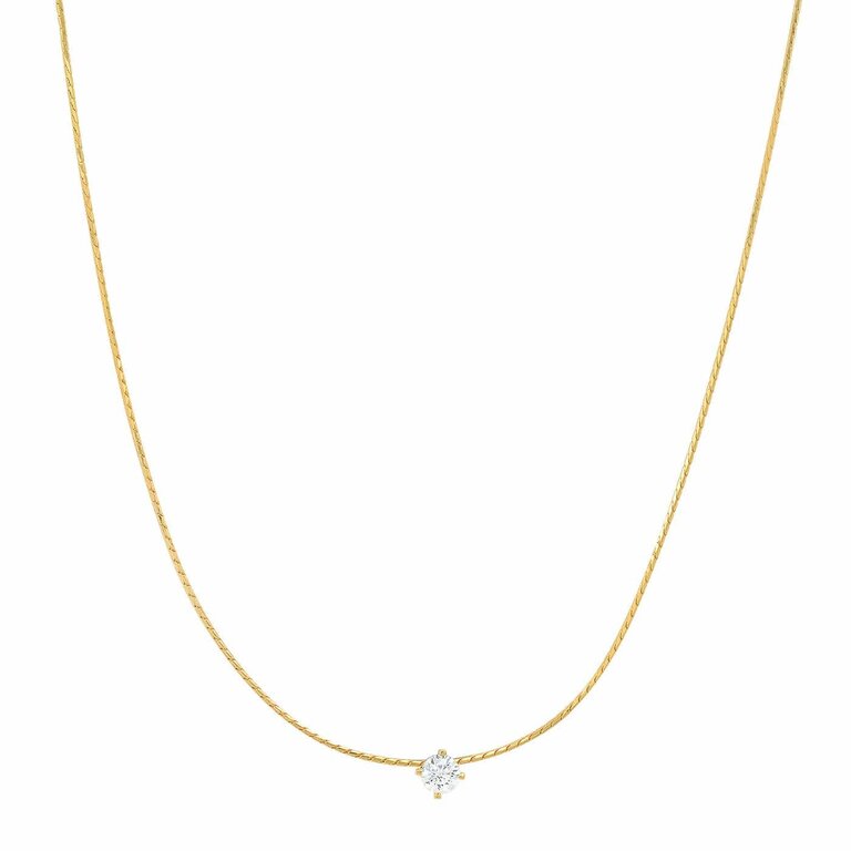 TAI JEWELRY CHAIN NECKLACE WITH CZ ACCENT GOLD