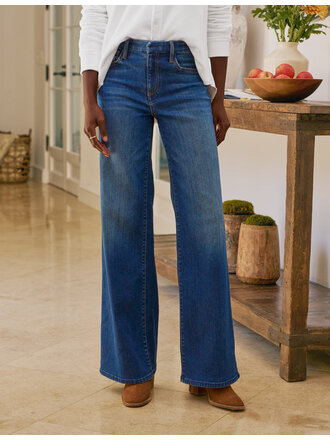 FRANK & EILEEN GALWAY 32" WIDE LEG JEAN IN BLUE WASH