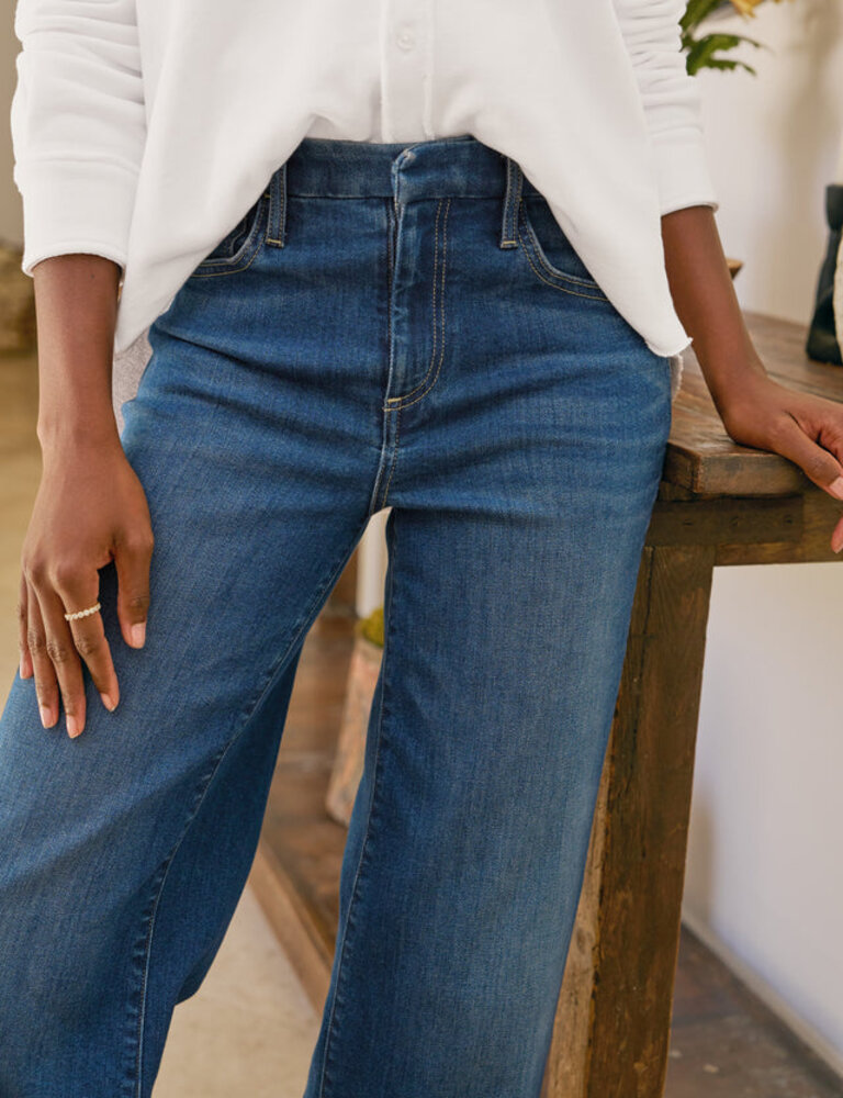FRANK & EILEEN GALWAY 32" WIDE LEG JEAN IN BLUE WASH