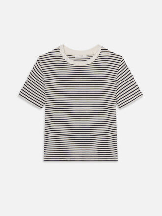 STRIPE BABY TEE IN NAVY MULTI
