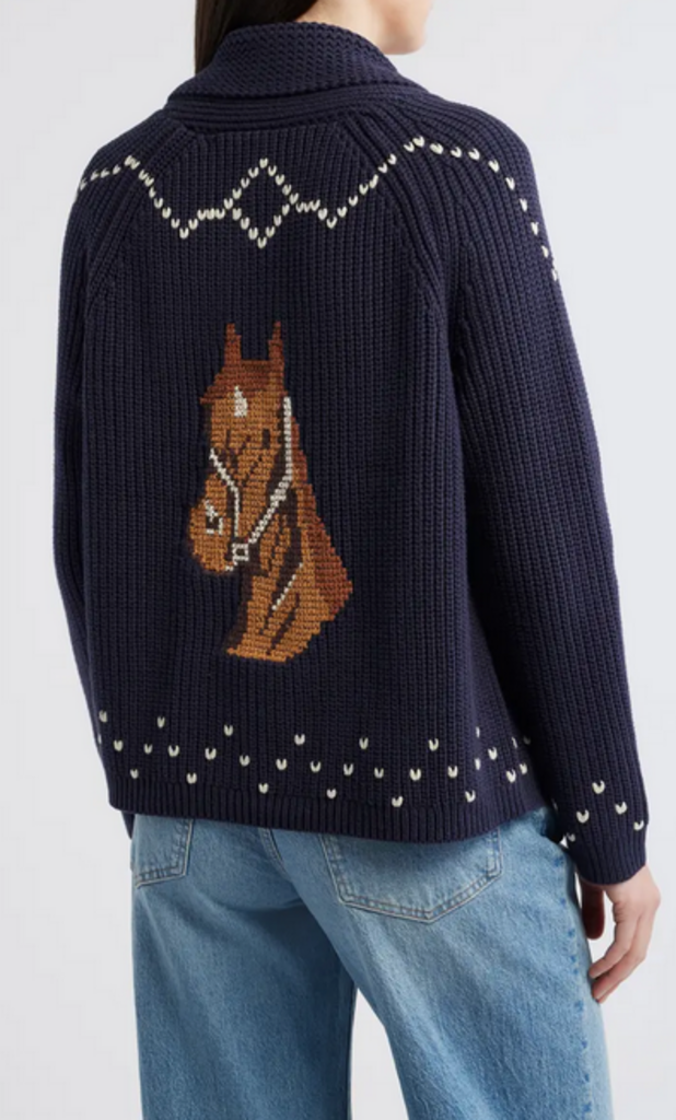 THE GREAT THE  HORSE LODGE CARDIGAN IN NAVY