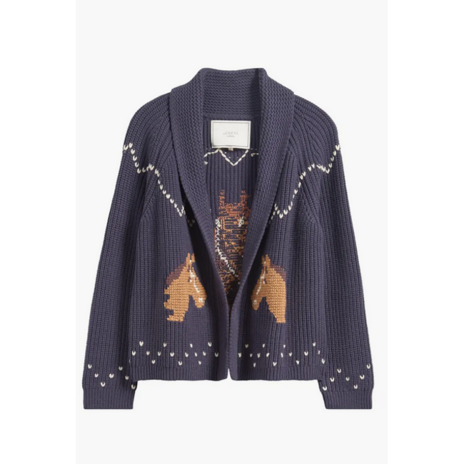 THE GREAT THE  HORSE LODGE CARDIGAN IN NAVY