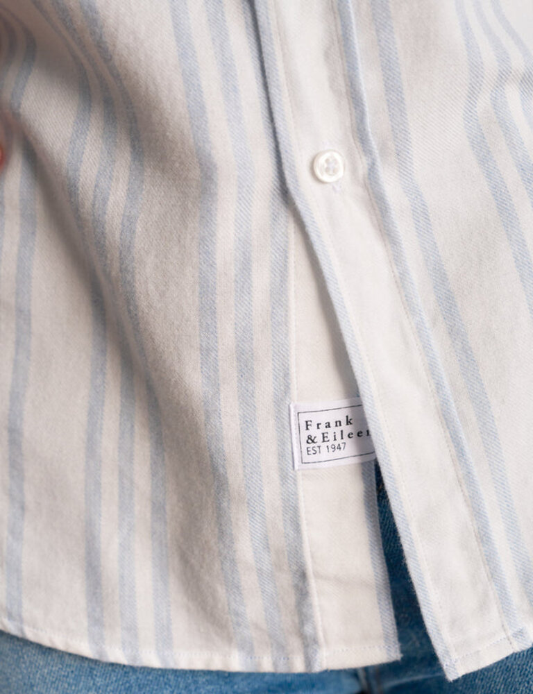 FRANK & EILEEN RELAXED BUTTON UP IN MULTI BLUE STRIPE FLANNEL