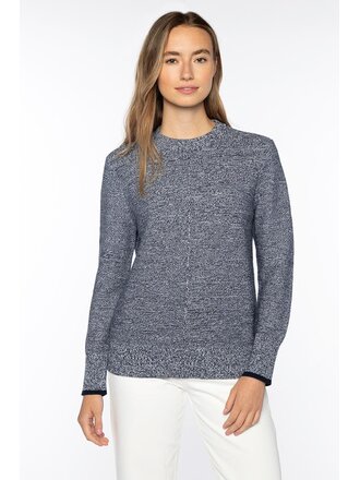 KINROSS MARLED MICRO GARTER CREW IN NAVY/WHITE