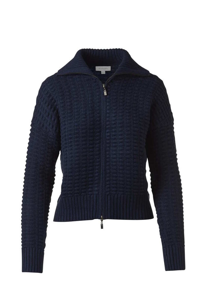 KINROSS BOBBLE ZIP CARDIGAN IN NAVY