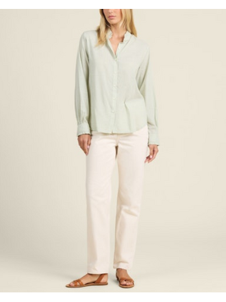 TROVATA RUMI BLOUSE IN VERDE MICRO STRIPES