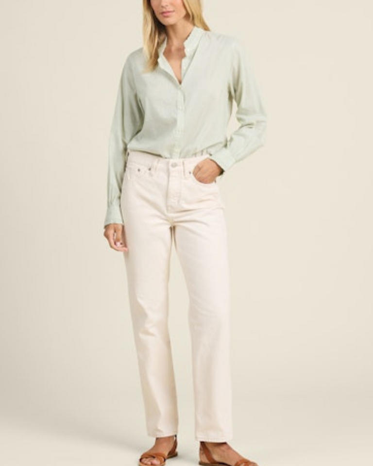 TROVATA RUMI BLOUSE IN VERDE MICRO STRIPES