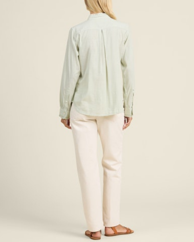 TROVATA RUMI BLOUSE IN VERDE MICRO STRIPES