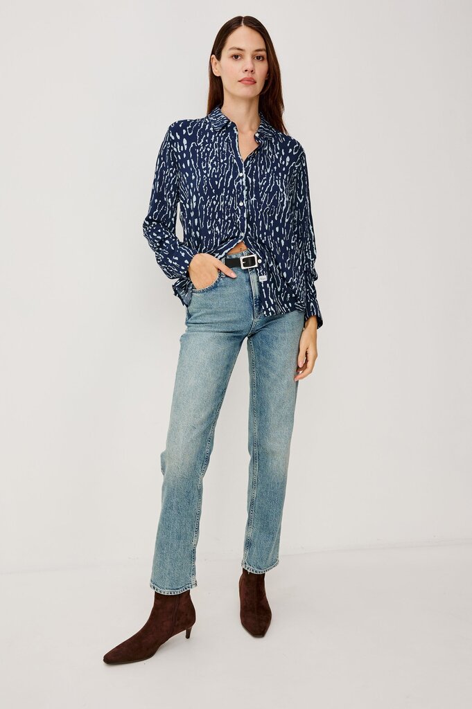 RAILS JOSEPHINE SHIRT IN DARK NAVY LYNX