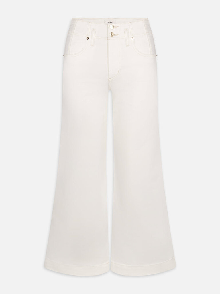 SEAMED WIDE TROUSER CROP IN AU NATURAL CLEAN