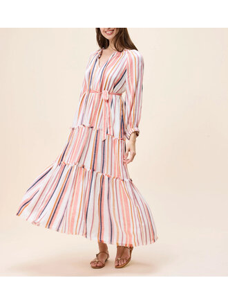 CLEOBELLA THE WISTERIA MIDI DRESS IN IVORY MULTI