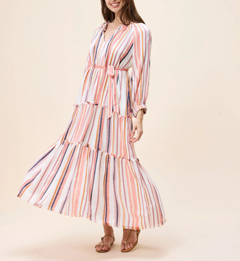 CLEOBELLA THE WISTERIA MIDI DRESS IN IVORY MULTI