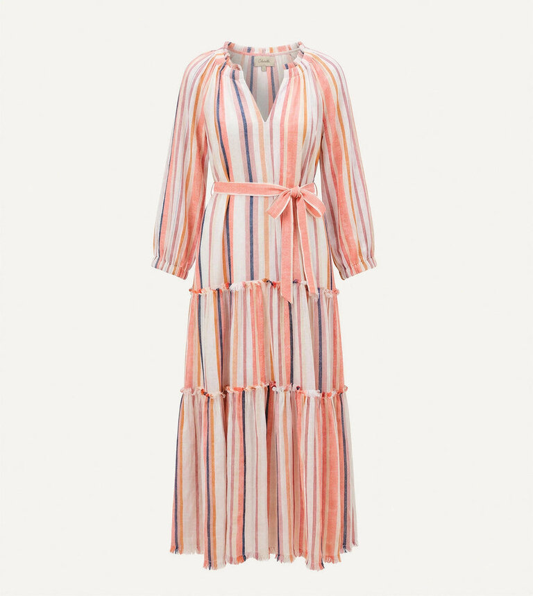 CLEOBELLA THE WISTERIA MIDI DRESS IN IVORY MULTI