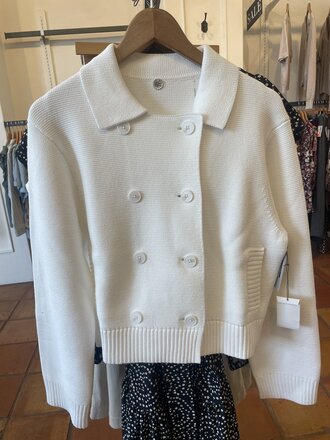 MARGARET O'LEARY DYLAN KNIT JACKET IN WHITE