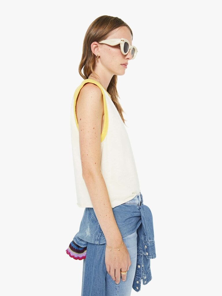 MOTHER THE SLEEVELESS CONCERT TEE IN SPIN CYCLE