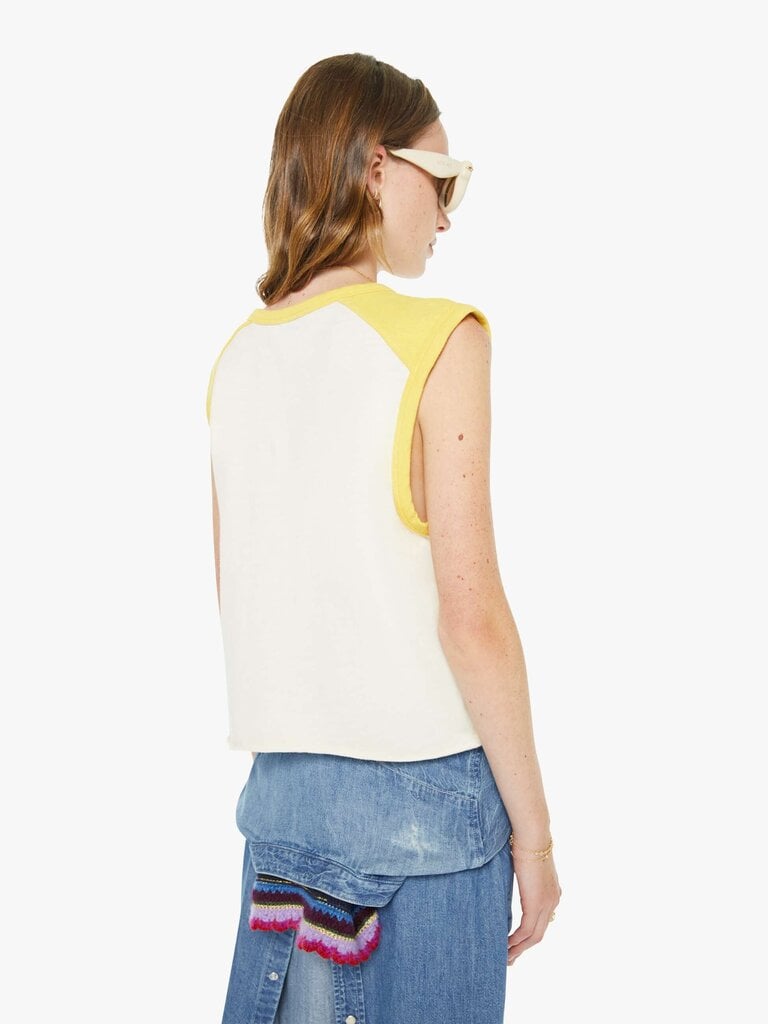 MOTHER THE SLEEVELESS CONCERT TEE IN SPIN CYCLE
