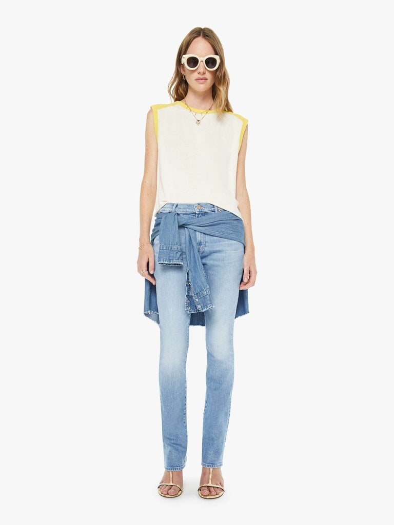 MOTHER THE SLEEVELESS CONCERT TEE IN SPIN CYCLE