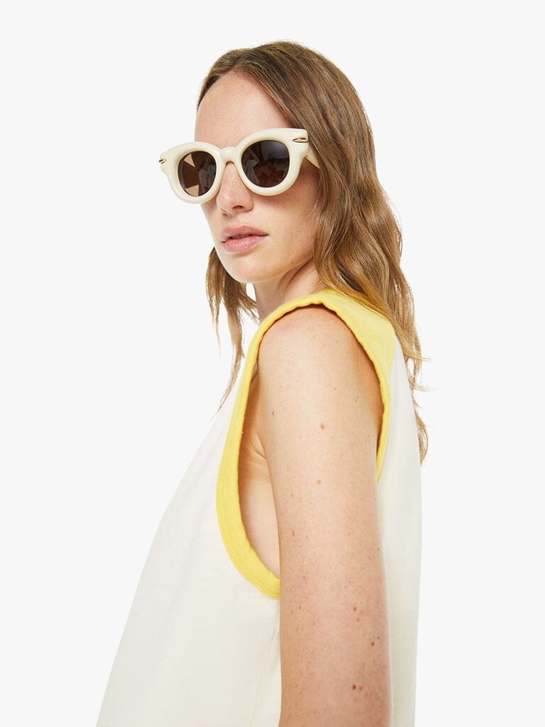 MOTHER THE SLEEVELESS CONCERT TEE IN SPIN CYCLE