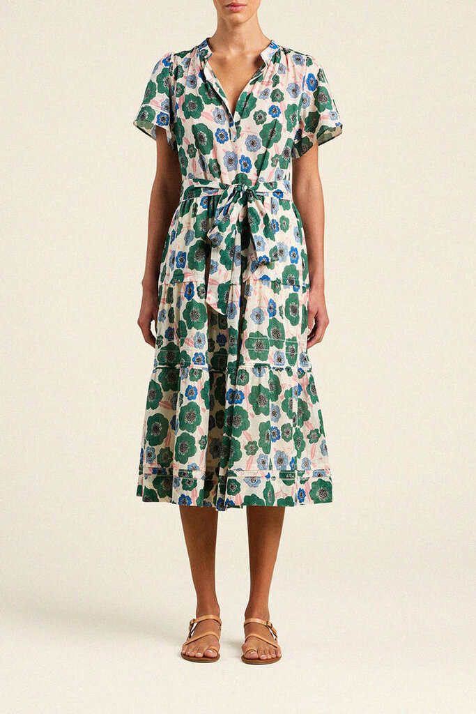 TROVATA LUANA DRESS IN GREEN HOUSE BLOOM
