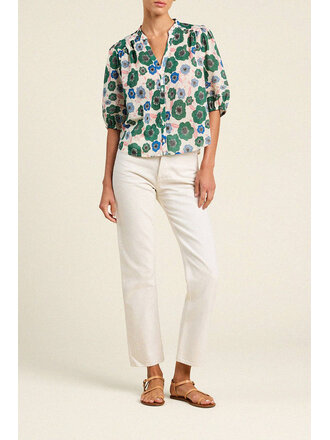 TROVATA LOREN BLOUSE IN GREEN HOUSE BLOOM