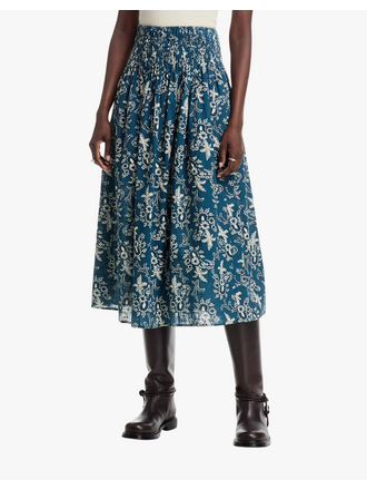 THE GREAT THE VIOLA SKIRT IN INDIGO BANDANA