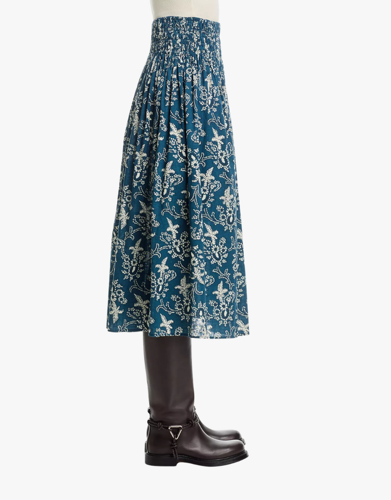 THE GREAT THE VIOLA SKIRT IN INDIGO BANDANA
