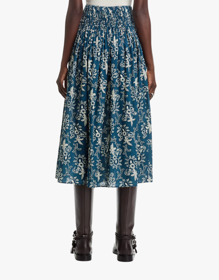 THE GREAT THE VIOLA SKIRT IN INDIGO BANDANA