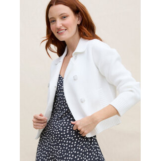 MARGARET O'LEARY DYLAN KNIT JACKET IN WHITE