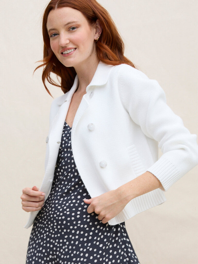 MARGARET O'LEARY DYLAN KNIT JACKET IN WHITE