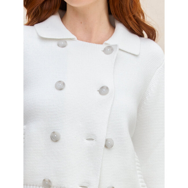 MARGARET O'LEARY DYLAN KNIT JACKET IN WHITE