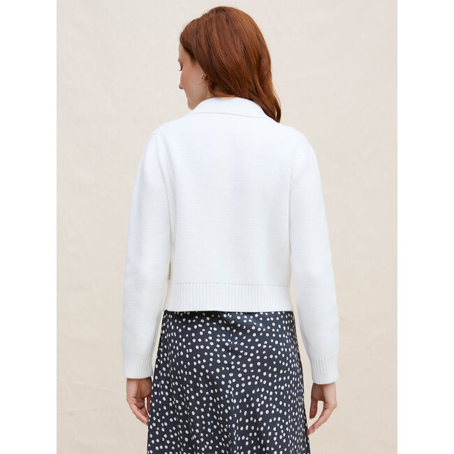 MARGARET O'LEARY DYLAN KNIT JACKET IN WHITE