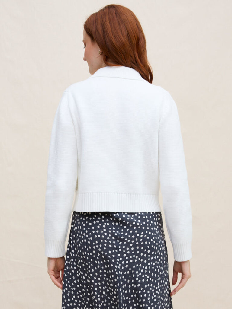 MARGARET O'LEARY DYLAN KNIT JACKET IN WHITE