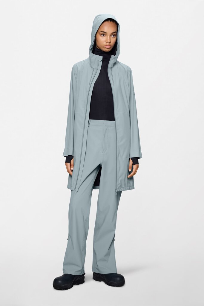 RAINS SUVA HARDSHELL LONG W JACKET IN POOL