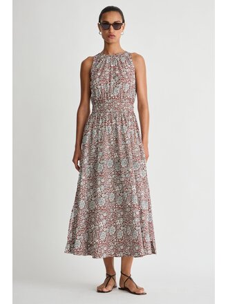 APIECE APART BALI TANK DRESS IN CLAY FLORAL