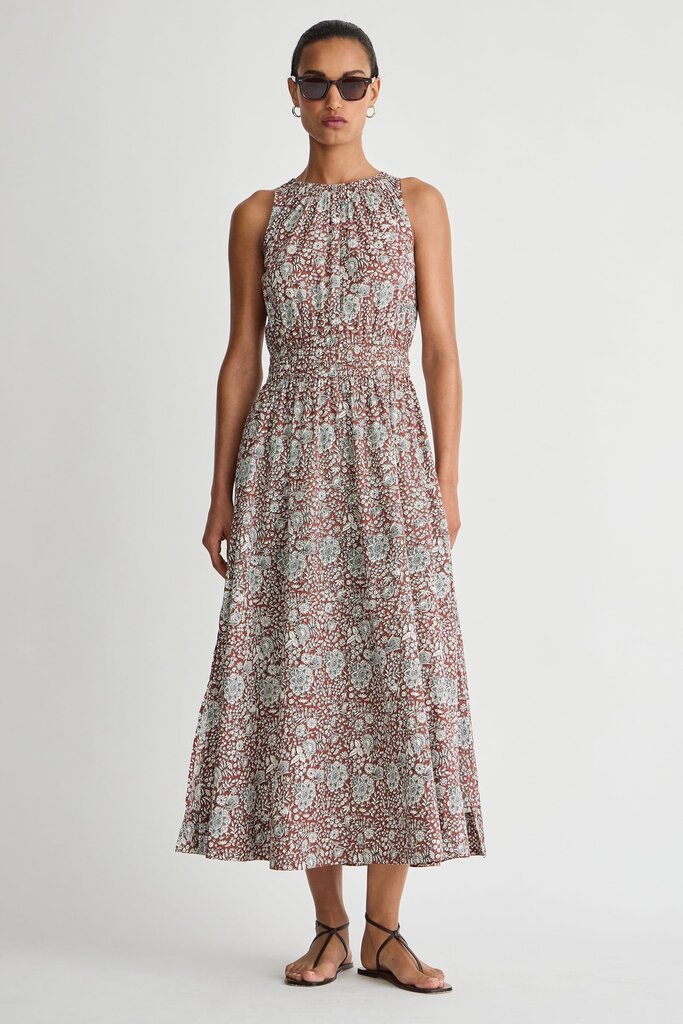 APIECE APART BALI TANK DRESS IN CLAY FLORAL